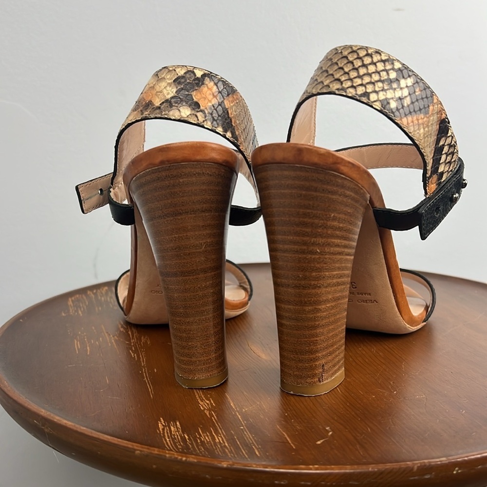 Club Monaco size 39.5 leather strappy slingback heeled sandal - Picture 5 of 11
